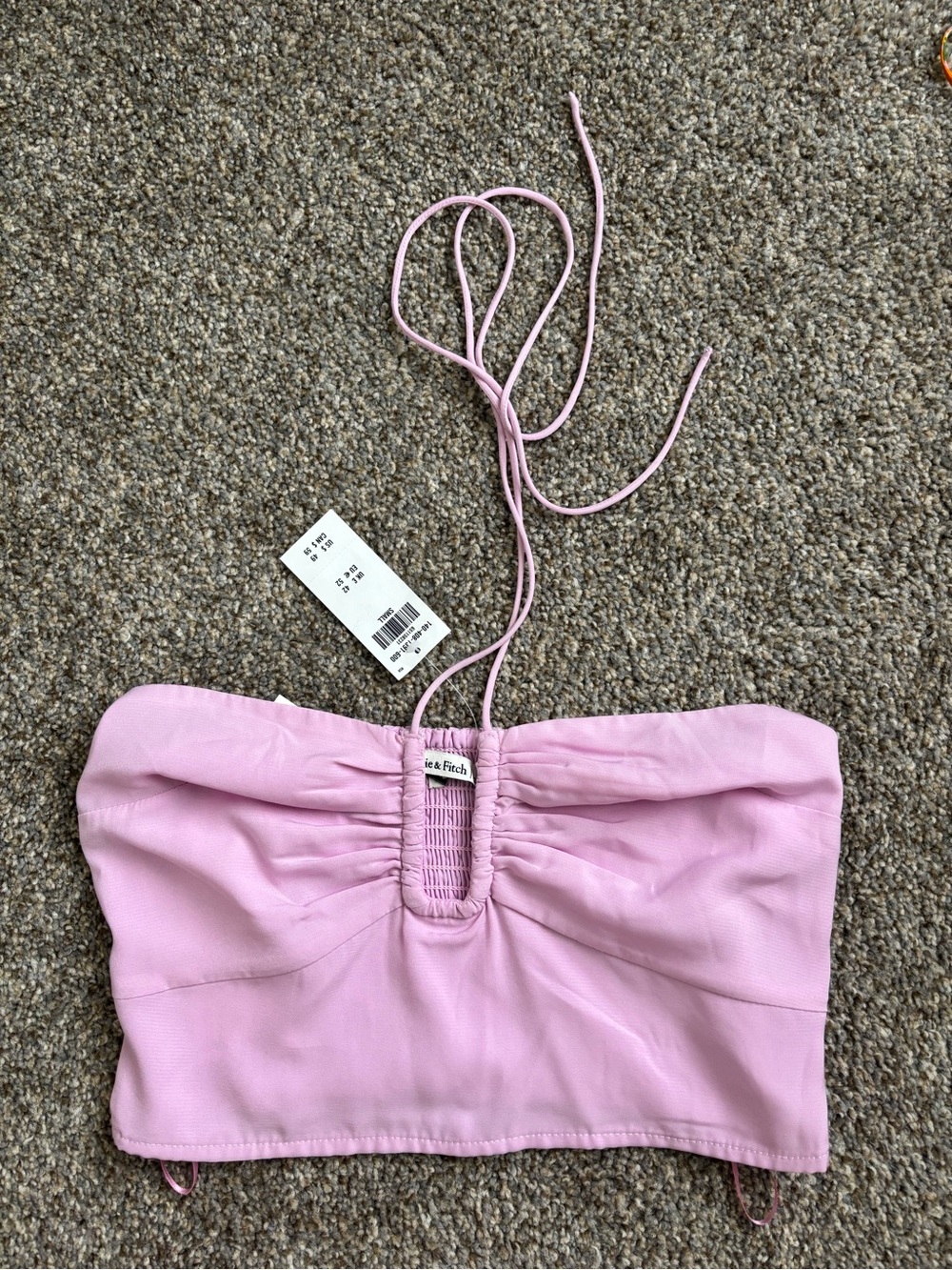 Abercrombie & Fitch Light Pink Strapless Bandeau with Removable Ties